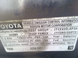 2018 TOYOTA CAMRY, GRAY, LE, 2.5L, AT.  Z25019